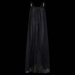 Love Stories Apricot Langes, luftiges Sommerkleid Schwarz Discount