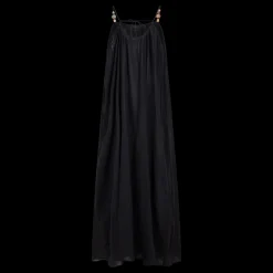 Love Stories Apricot Langes, luftiges Sommerkleid Schwarz Discount