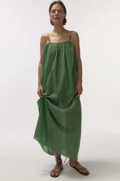 Love Stories Apricot Langes, luftiges Sommerkleid Grün Fashion