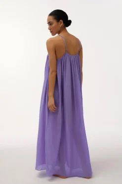 Love Stories Apricot Langes luftiges Sommerkleid Flieder New