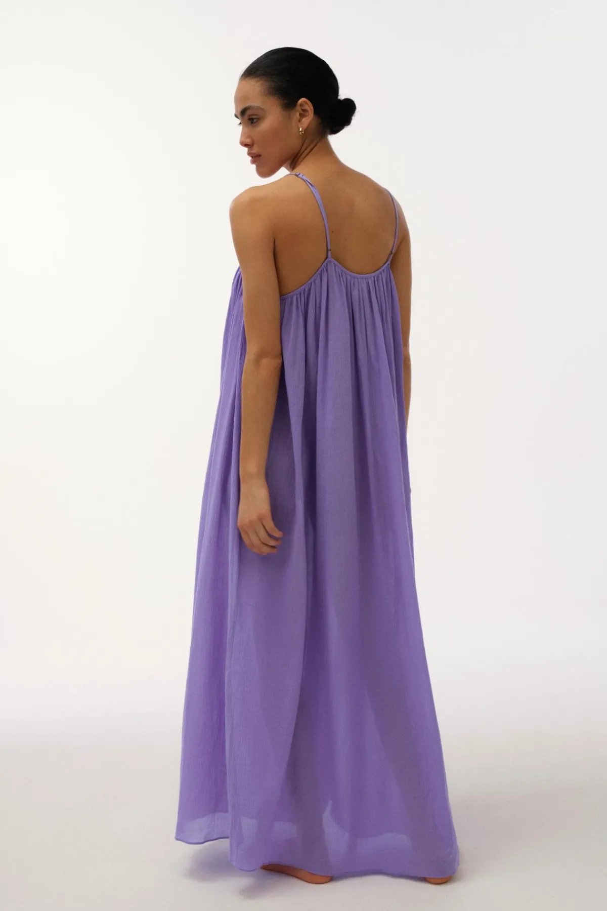 Love Stories Apricot Langes luftiges Sommerkleid Flieder New