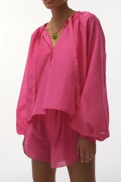 Love Stories Breeze Seidiges Langarmshirt Rosa Outlet