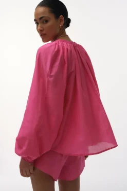 Love Stories Breeze Seidiges Langarmshirt Rosa Outlet