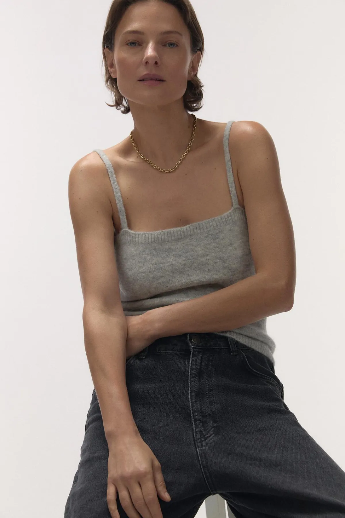 Love Stories Camilla Bequemes Woll-Top Grau Sale
