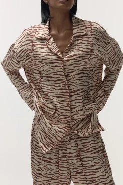 Love Stories Cedric Klassisches Pyjamahemd Braun New
