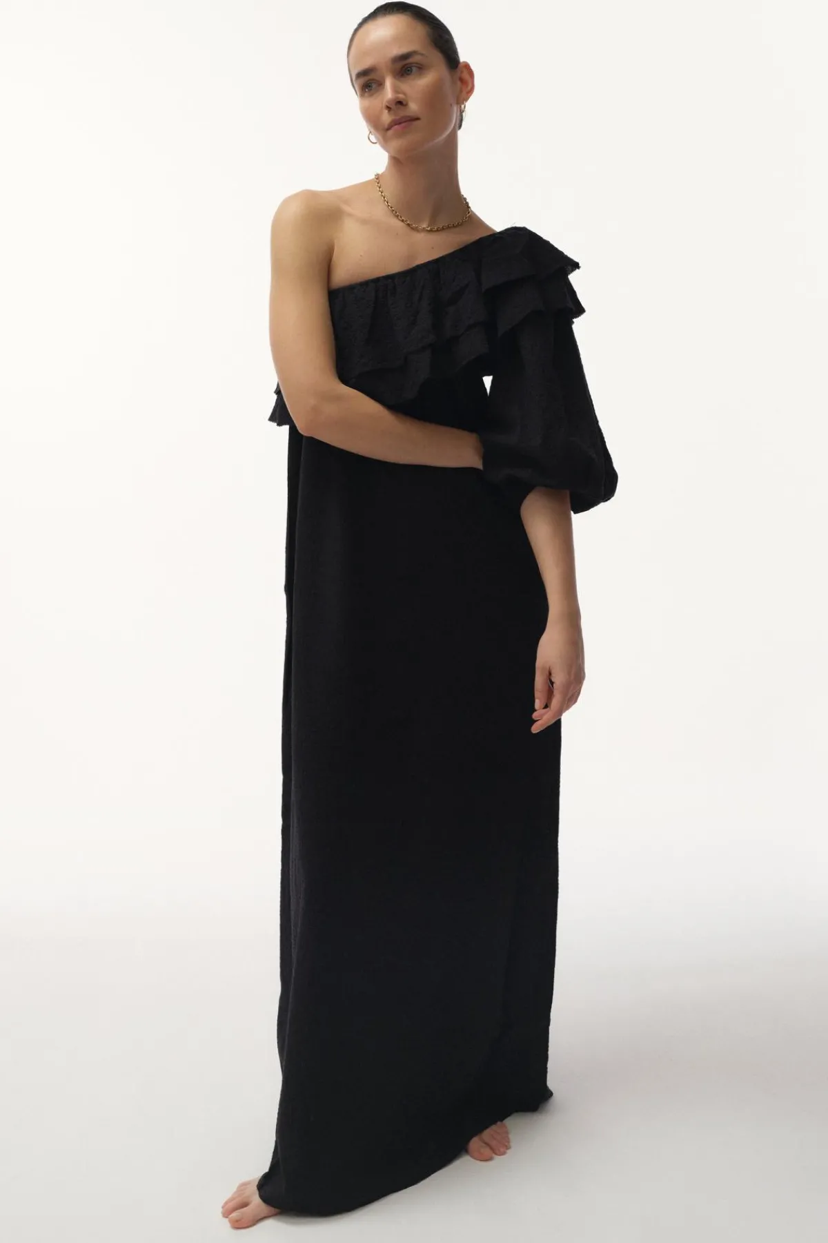 Love Stories Everly Ein-Schulter-Kleid Schwarz Clearance