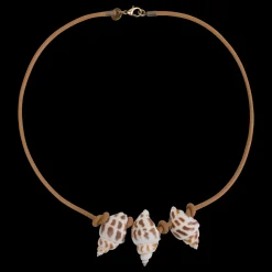 Love Stories Halskette 3 Ledermuscheln Lederkette Braun Clearance