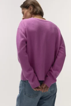 Love Stories Iris Gemütliche Strickjacke mit Knöpfen Dunkelrosa Clearance