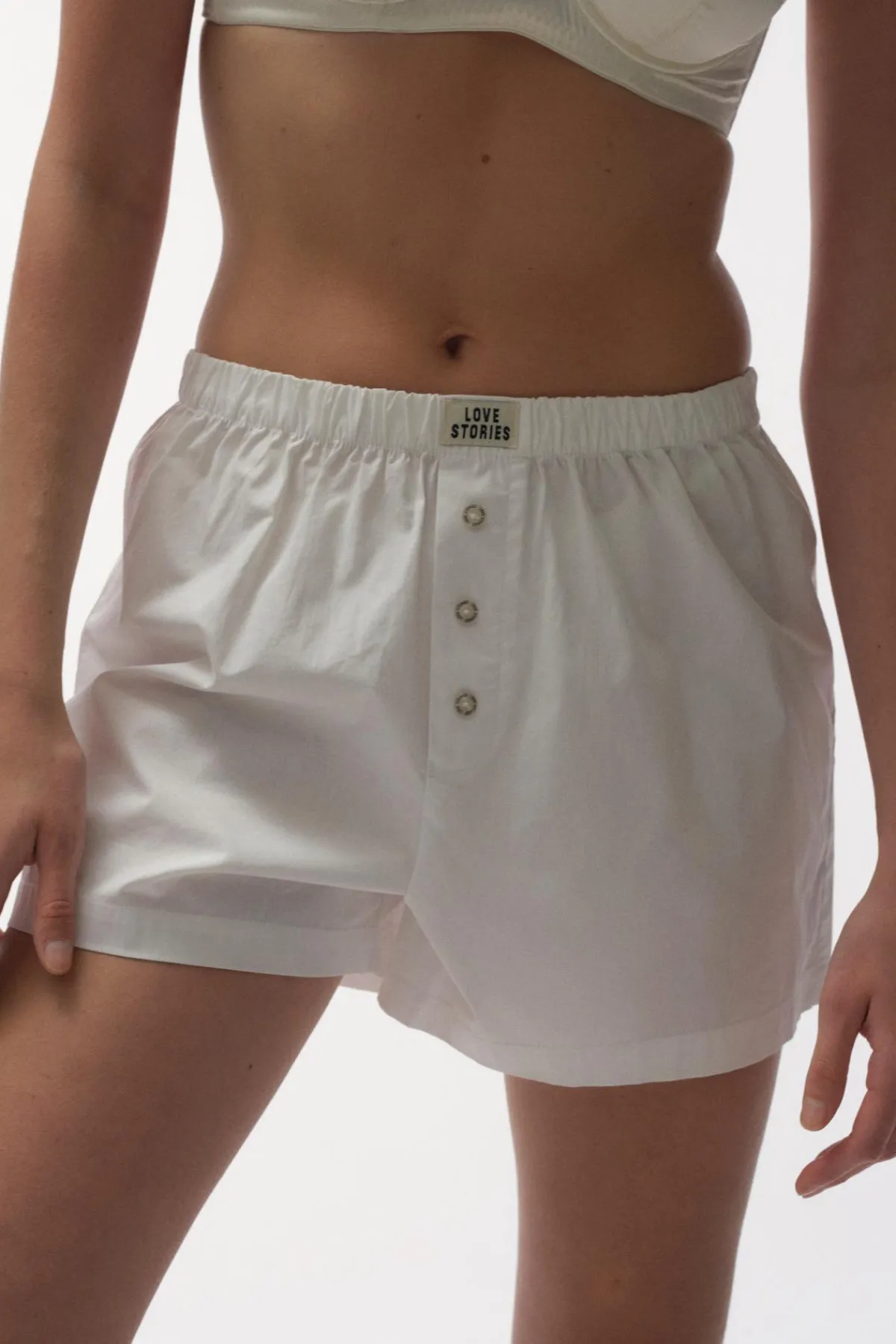 Love Stories James Shorts im Boxershort-Stil Weiß Discount