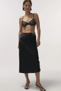Love Stories Mia Eleganter Rock mit mittlerer Taille Schwarz Outlet