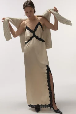 Love Stories Mist Seidiges Slip-Kleid Off-White Sale