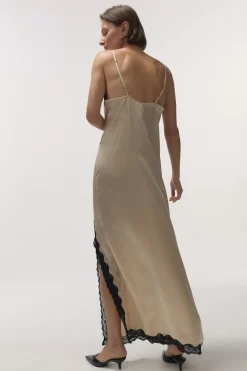 Love Stories Mist Seidiges Slip-Kleid Off-White Sale