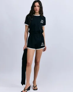 Love Stories Perry Sportliche Baumwollshorts Schwarz Hot