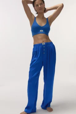 Love Stories Theodore Seidige Pyjamahose Blau Fashion
