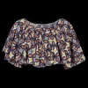 Love Stories Tropic Bedrucktes schulterfreies Oberteil Blau Clearance