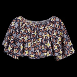 Love Stories Tropic Bedrucktes schulterfreies Oberteil Blau Clearance